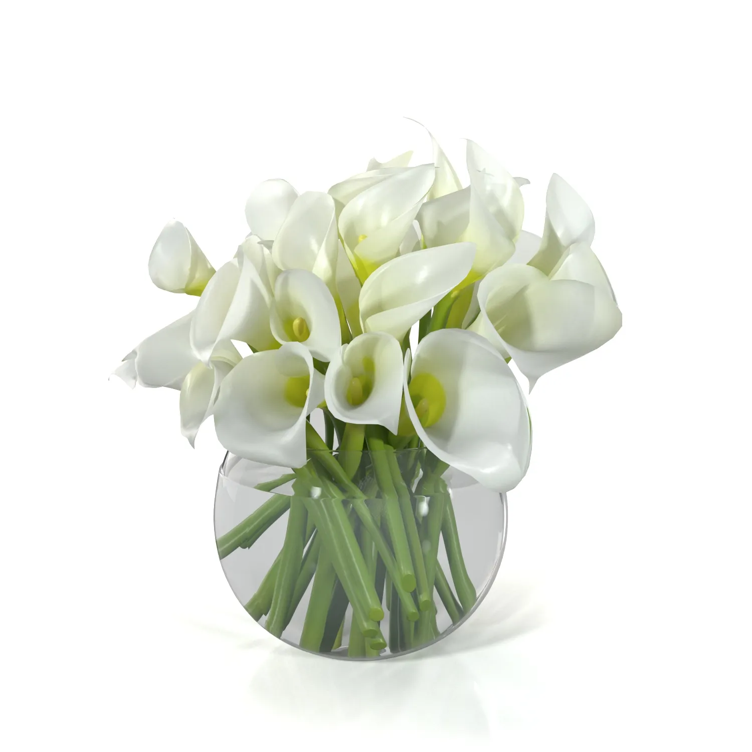 Floating Calla Lily in glass vase PBR 3D Model_04